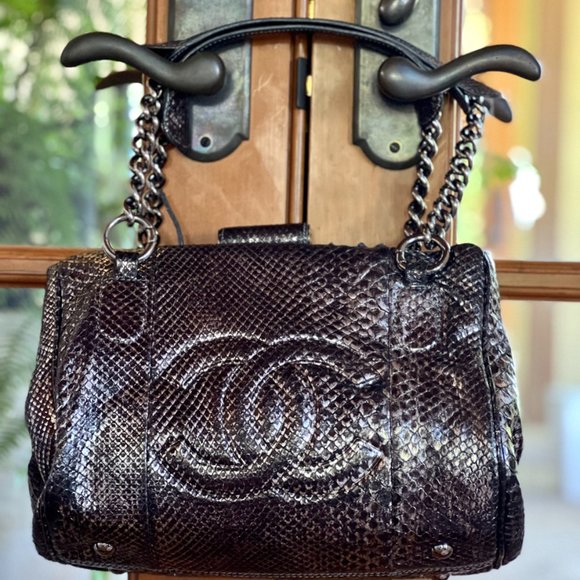 Chanel metallic python shoulder bag - Picture 1 of 5